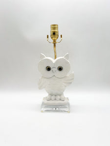 Snow Owl Lamp, ~19"