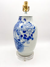 Load image into Gallery viewer, White &amp;  Blue Vase w/ Pheasant and Peonies, ~25&quot;