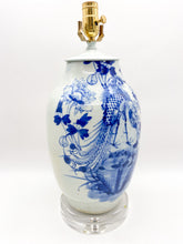Load image into Gallery viewer, White &amp;  Blue Vase w/ Pheasant and Peonies, ~25&quot;