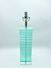 Load image into Gallery viewer, Clear-and-Green-Stacked-Acrylic-Lamp-17.5 -tall-(to-harp-saddle)