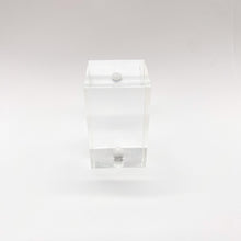 Load image into Gallery viewer, finial, finials, acrylic finial, cube finial, square finial, square acrylic, rectangular acrylic, acrylic cube, cubed acrylic, clear acrylic, lampshade top, lampshade topper, lamp topper, lamp top, lamp finial, table lamp finial
