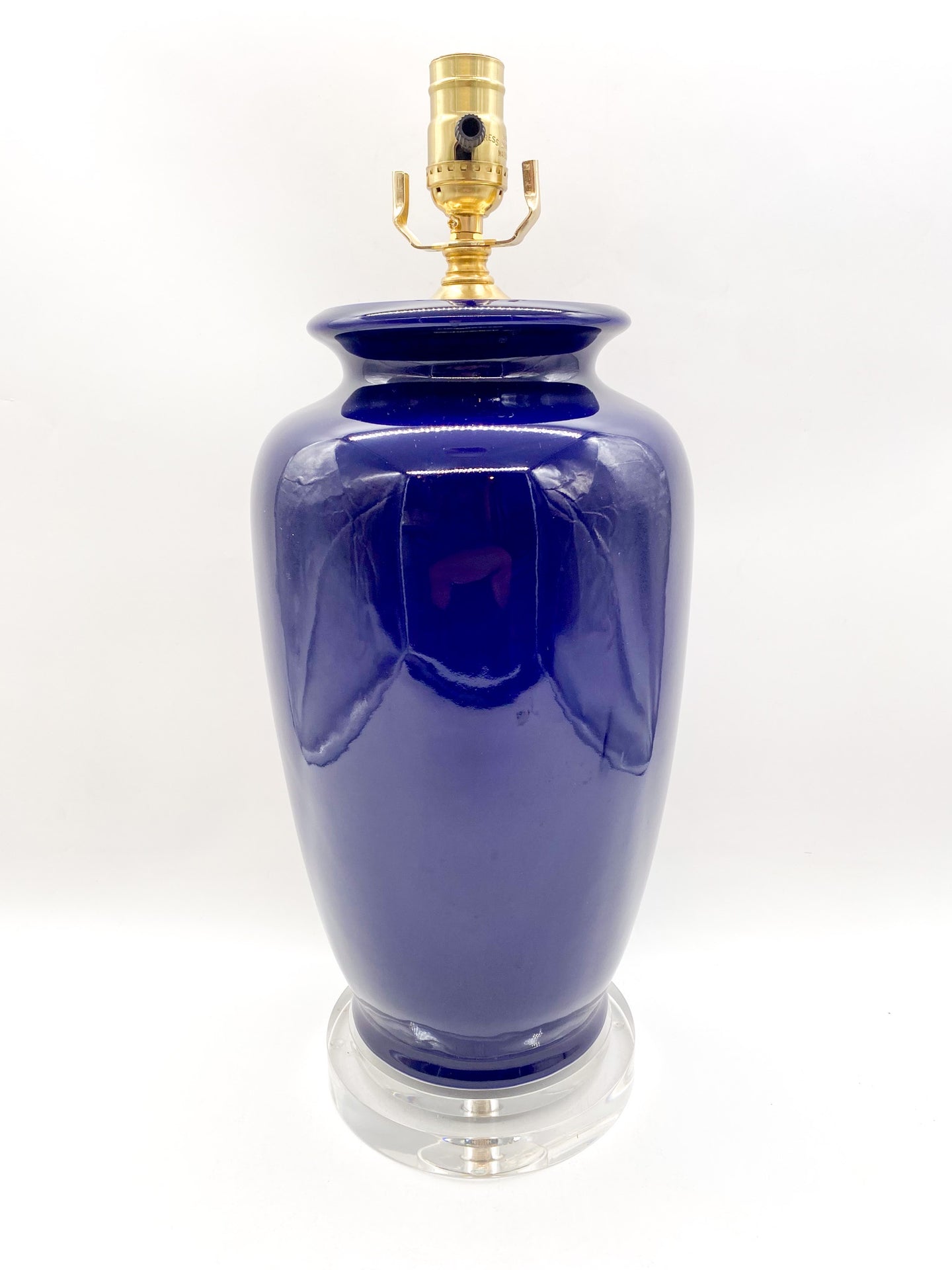 Cobalt Blue Ceramic Vase Lamp, ~25