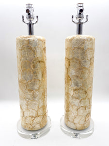 lamps, lamps store, lighting store, Dallas lampshade store, Dallas lamps, interior design Dallas, lampshade store, lampshades Dallas, shell lamp, cylindrical lamp, seashell, capiz, oyster shell
