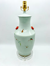Load image into Gallery viewer, Large Vase w/ Peony &amp; Swallow Table Lamp