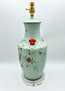 Large Vase w/ Peony & Swallow Table Lamp
