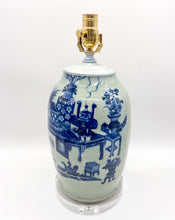 Load image into Gallery viewer, Cut-Neck-Porcelain-Jar-Lamp.15in.-tall-(to-harp-saddle)