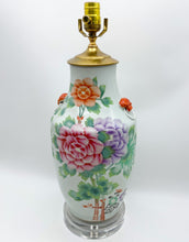 Load image into Gallery viewer, enchanted lighting, Chinoiserie Floral Table Lamp, Chinoiserie Floral Lamp, Chinoiserie, lamp shop dallas, lamp store dallas, lighting store dallas, lighting boutique, lampshade store, lampshade store dallas, home decor store, home decor, interior design store, home decor store dallas, floral vase lamp, floral lamp