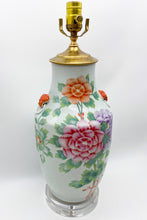 Load image into Gallery viewer, enchanted lighting, Chinoiserie Floral Table Lamp, Chinoiserie Floral Lamp, Chinoiserie, lamp shop dallas, lamp store dallas, lighting store dallas, lighting boutique, lampshade store, lampshade store dallas, home decor store, home decor, interior design store, home decor store dallas, floral vase lamp, floral lamp