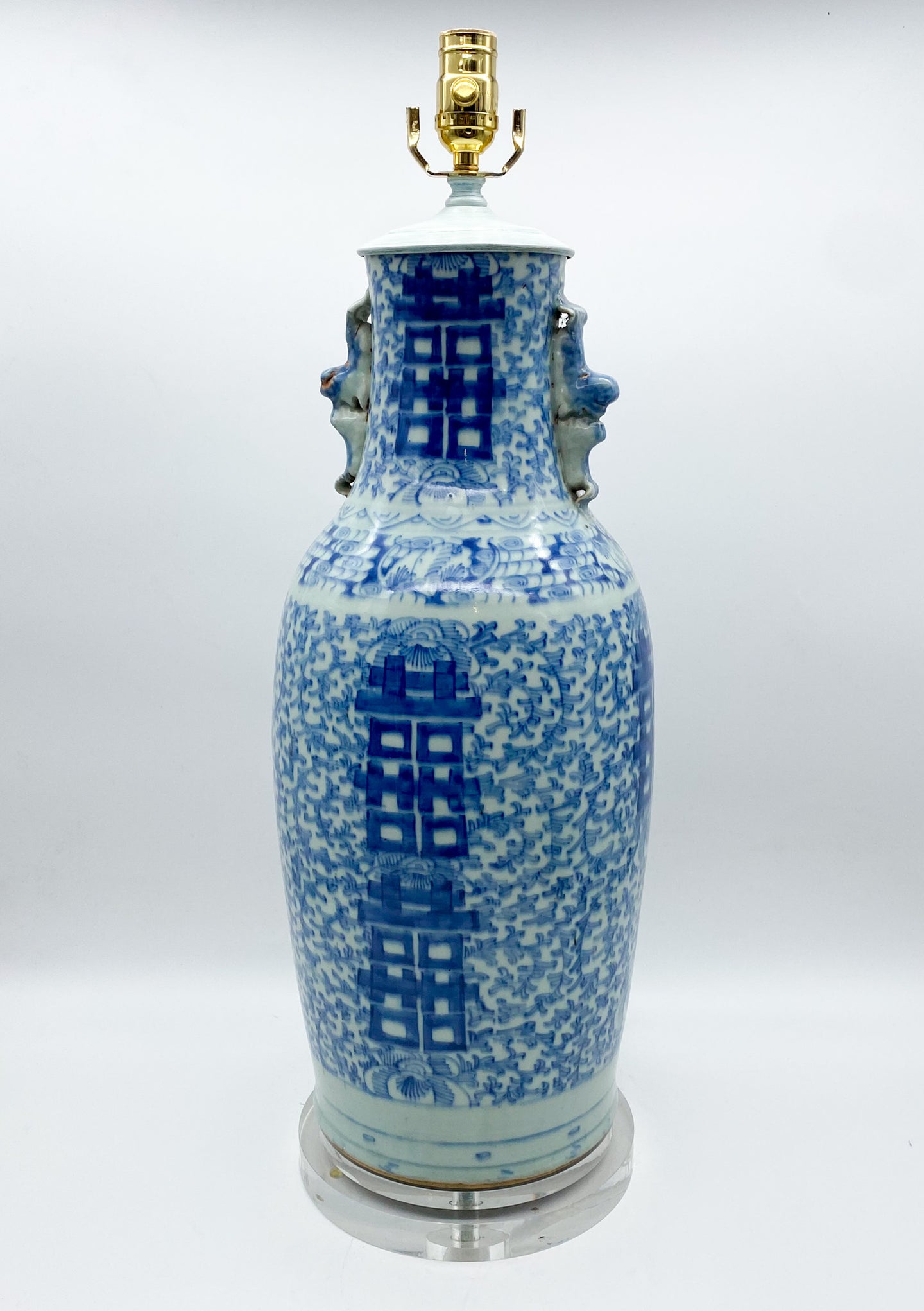 Double Happiness Handle Jar Lamp 24