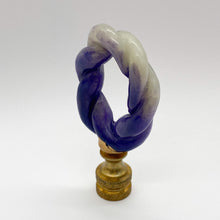 Load image into Gallery viewer, finial, finials, jade finial, blue jade, jade rope, rope finial, blue jade rope finial, oriental finial, Chinese finial, Asian finial, lamp finial, lampshade finial, lamp top, lampshade top, lampshade topper, table lamp finial, table lamp top