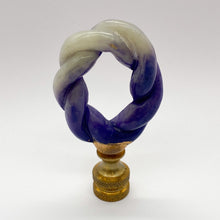 Load image into Gallery viewer, finial, finials, jade finial, blue jade, jade rope, rope finial, blue jade rope finial, oriental finial, Chinese finial, Asian finial, lamp finial, lampshade finial, lamp top, lampshade top, lampshade topper, table lamp finial, table lamp top