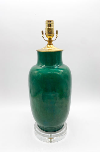 Dark Green Vase Lamp