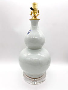 Dragon Relief Double Gourd Antique White Glazed Porcelain Lamp