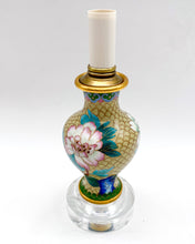 Load image into Gallery viewer, Small Floral Blue Bird Cloissone Vase Lamp