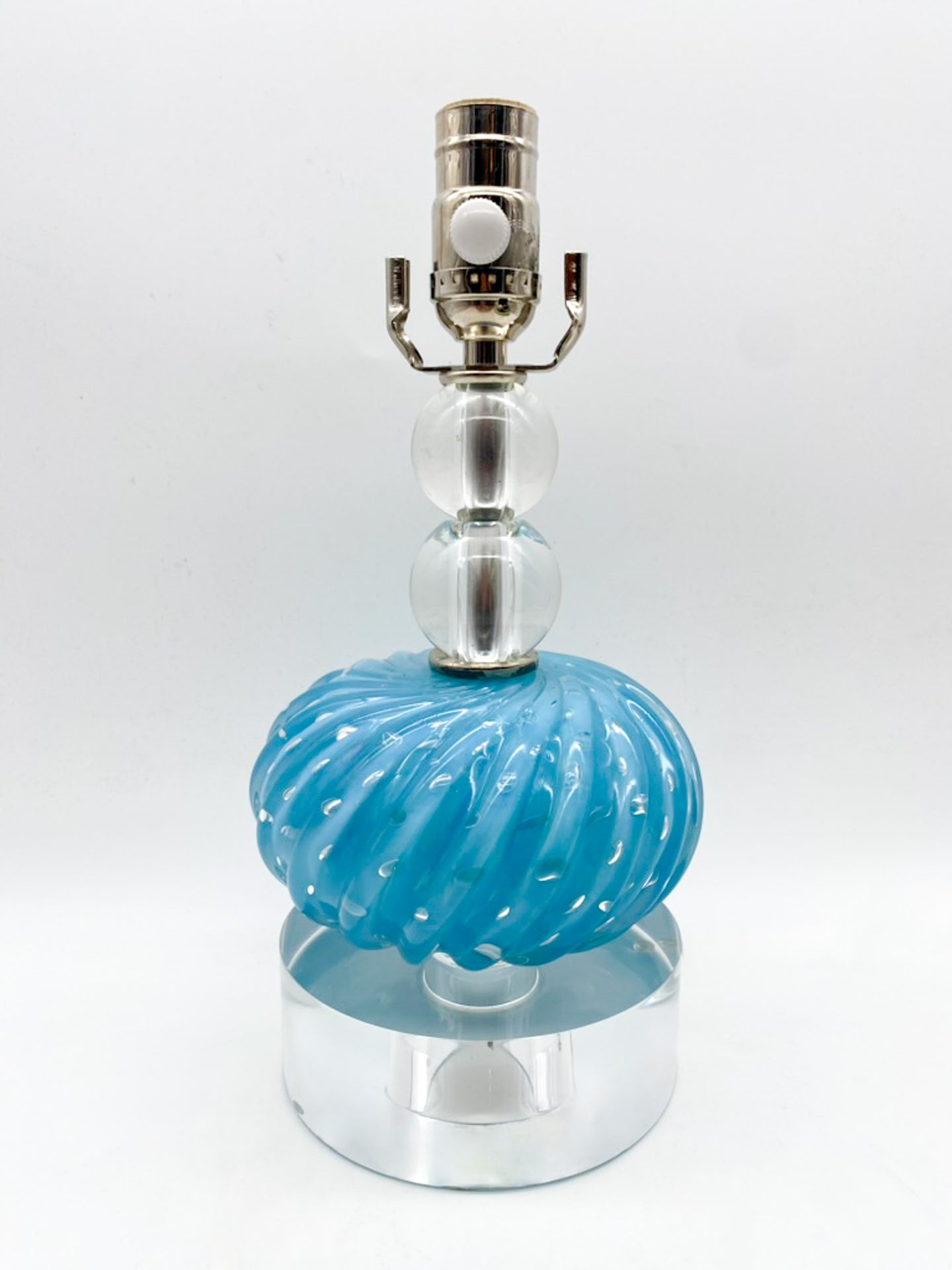 Blue Murano Melon Jar Lamp