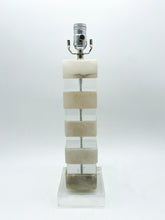 Load image into Gallery viewer, Vintage Alabaster Acrylic Stack Table Lamp