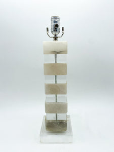 Vintage Alabaster Acrylic Stack Table Lamp