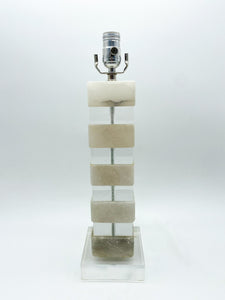 Vintage Alabaster Acrylic Stack Table Lamp