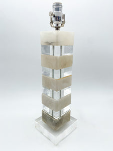Vintage Alabaster Acrylic Stack Table Lamp