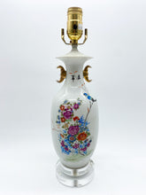 Load image into Gallery viewer, Blue Bird Roses Vase Table Lamp