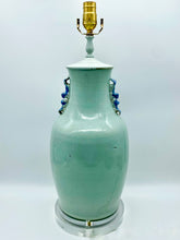 Load image into Gallery viewer, Blue Celadon Antique Vase w/ Ears Table Lamp