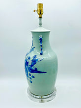 Load image into Gallery viewer, Blue Celadon Antique Vase w/ Ears Table Lamp