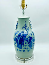 Load image into Gallery viewer, Blue Celadon Antique Vase w/ Ears Table Lamp