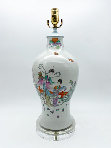 Blue-Fish-Tail-Vase-Lamp.-19.5in.-tall.-(to-harp-saddle)