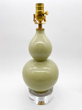 Load image into Gallery viewer, Small Beige Double Gourd Table Lamp 15 in. tall to harp saddle