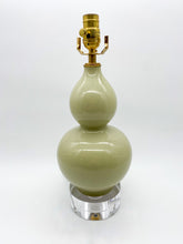 Load image into Gallery viewer, Small Beige Double Gourd Table Lamp 15 in. tall to harp saddle
