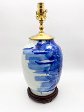 Load image into Gallery viewer, Blue/White Cut Neck Jar Lamp 16.5&quot;