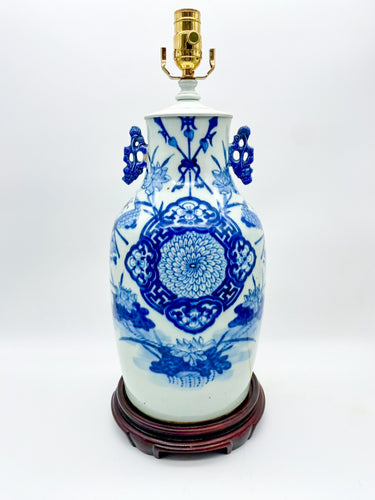 Blue/White Cut Down Vase Lamp