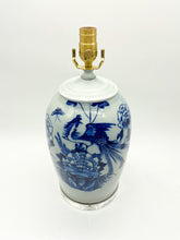 Load image into Gallery viewer, Blue/White Cut Neck Vase Lamp