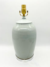 Load image into Gallery viewer, Blue/White Cut Neck Vase Lamp