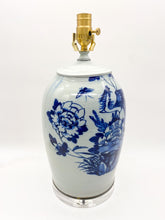 Load image into Gallery viewer, Blue/White Cut Neck Vase Lamp