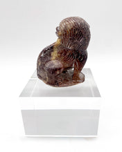 Load image into Gallery viewer, fou dog hardstone carving on 2" thick acrylic square base
