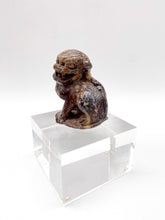 Load image into Gallery viewer, fou dog hardstone carving on 2" thick acrylic square base
