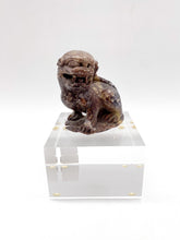 Load image into Gallery viewer, fou dog hardstone carving on 2" thick acrylic square base
