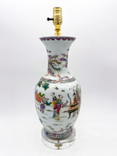 Load image into Gallery viewer, Vintage Famille Rose Vase Lamp