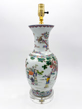 Load image into Gallery viewer, Vintage Famille Rose Vase Lamp