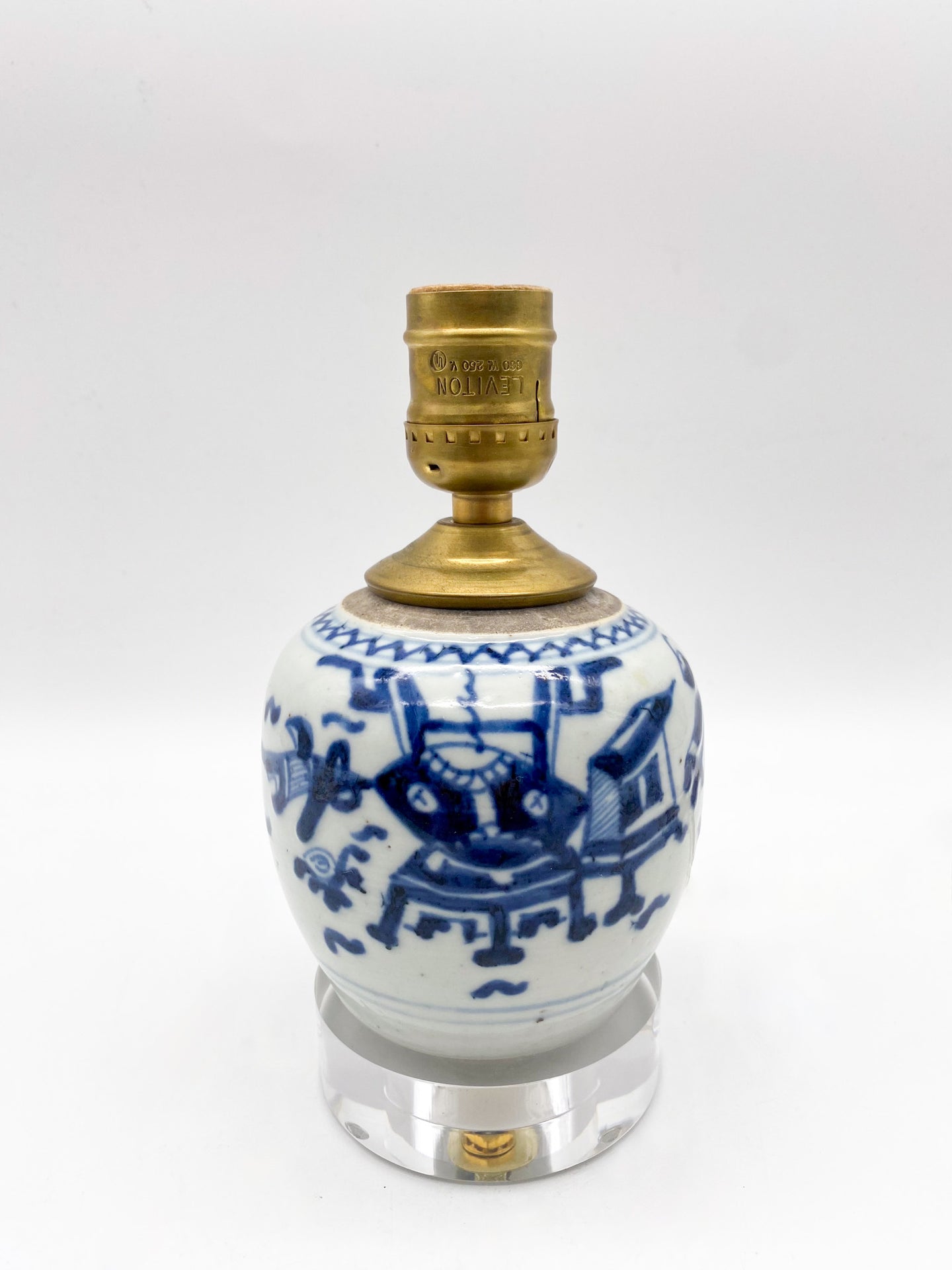 Vintage Blue/White Jar Lamps