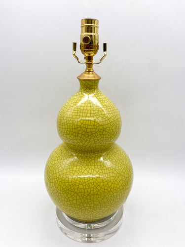 Yellow Crackle Double Gourd Lamp. 14