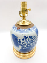 Load image into Gallery viewer, Floral Peony Blossom Celadon Ginger Jar Lamp - 9.5"h x 7"b