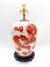 Load image into Gallery viewer, Fou Lion Celadon Ceramic Vase Lamp 15" h. to socket