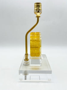 Good Fortune Gold Crystal on Acrylic Lamp, 17"