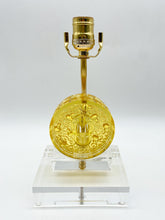 Load image into Gallery viewer, Good Fortune Gold Crystal on Acrylic Lamp, 17&quot;