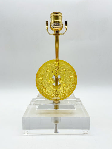 Good Fortune Gold Crystal on Acrylic Lamp, 17
