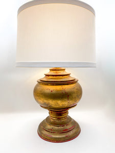 solid wood, gold lamp, gold leaf, gold leaf lamp, turned, carved, column lamp, lamps, lamps store, lighting store, Dallas lampshade store, Dallas lamps, interior design Dallas, lampshade store, lampshades Dallas, gold lamp
