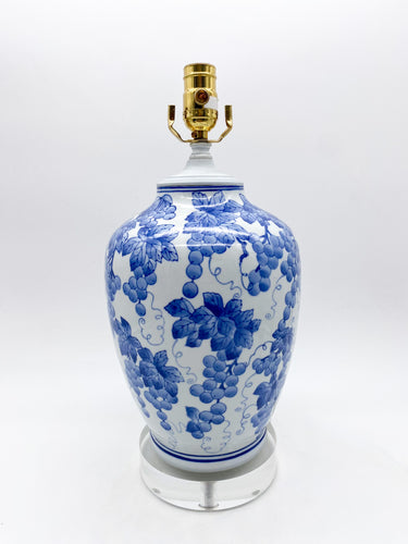 Grapevine Blue & White Lamp
