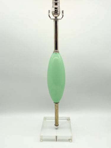 Green Murano Glass/Nickel Table Lamp
